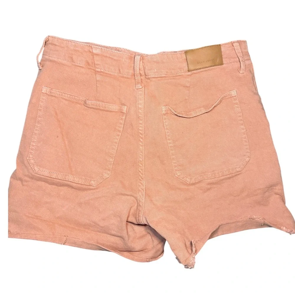 Dear John Denim Peach Coral Utility Raw Hem Shorts Size 27 DSM-72-C302-MCY